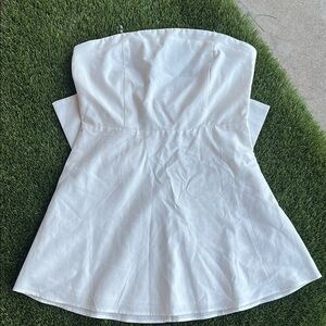 Altar'd State Ivory Strapless Dress Bow in back Women’s Size Large